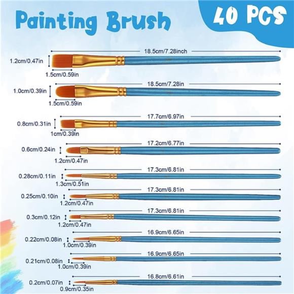 52 Pcs Paint Set Includes 4 Pcs 8 x 10 Inch Canvases 4 Pcs 7 x 9.5 Inches - Picture 4 of 7